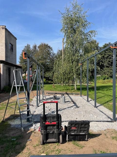 Pavėsinės statymo procesas